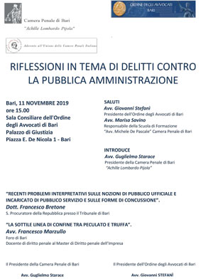 RIFLESSIONI IN TEMA DI DELITTI CONTRO LA PUBBLICA AMMINISTRAZIONE