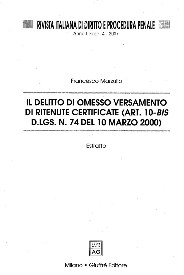 omesso versamento ritenute certificate